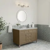 Chicago 48" Single Vanity, Walnut Whisper, w/ 3 CM Eternal Jasmine Pearl Silestone® Top