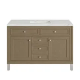 Chicago 48" Single Vanity, Walnut Whisper, w/ 3 CM Ethereal Noctis Silestone® Top