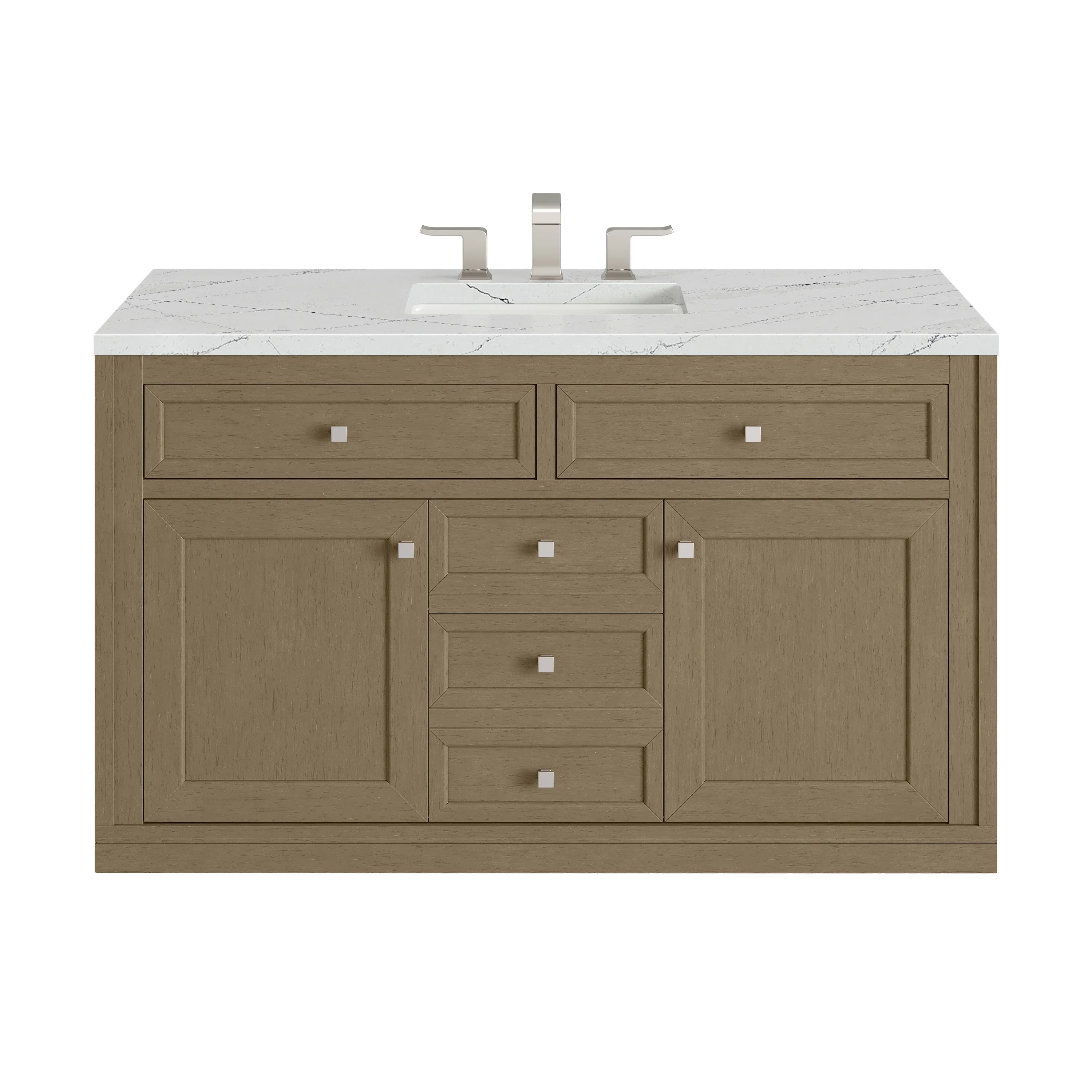 Chicago 48" Single Vanity, Walnut Whisper, w/ 3 CM Ethereal Noctis Silestone® Top