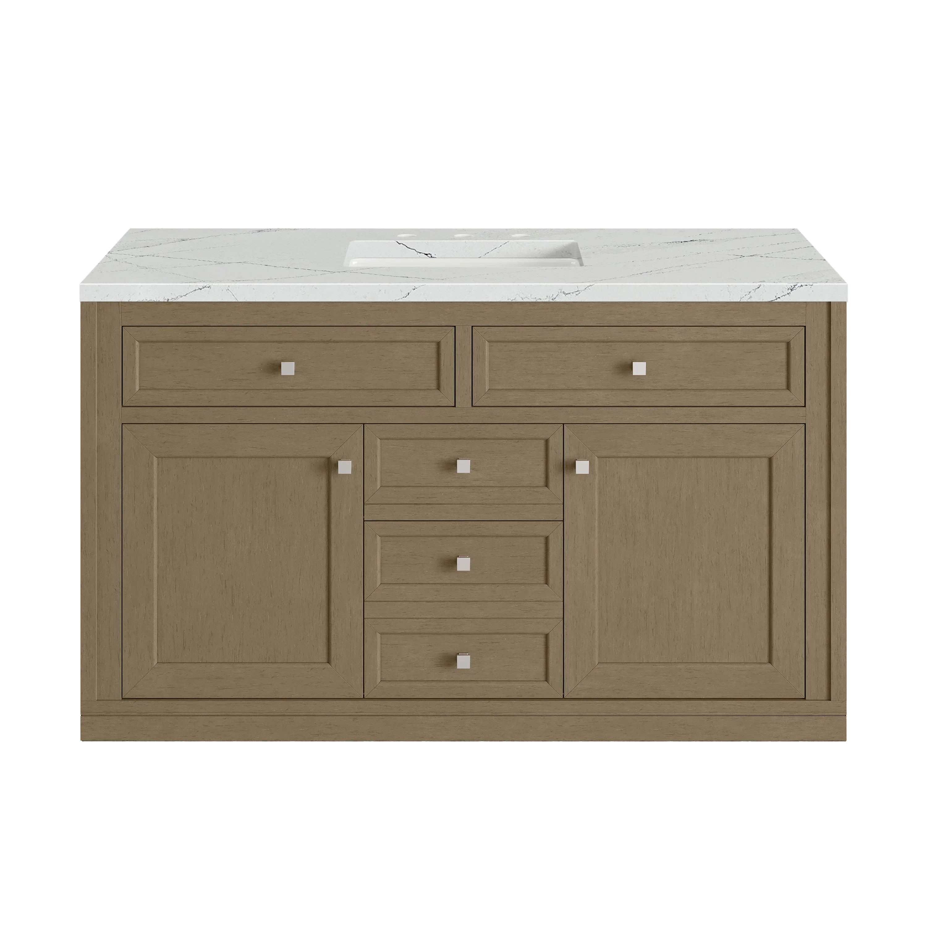 Chicago 48" Single Vanity, Walnut Whisper, w/ 3 CM Ethereal Noctis Silestone® Top