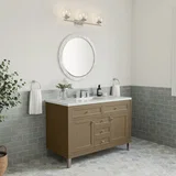 Chicago 48" Single Vanity, Walnut Whisper, w/ 3 CM Ethereal Noctis Silestone® Top