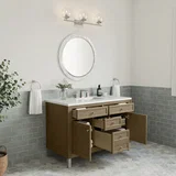 Chicago 48" Single Vanity, Walnut Whisper, w/ 3 CM Lime Delight Silestone® Top