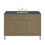 Chicago 48" Single Vanity, Walnut Whisper, w/ 3 CM Parisien Bleu Silestone® Top