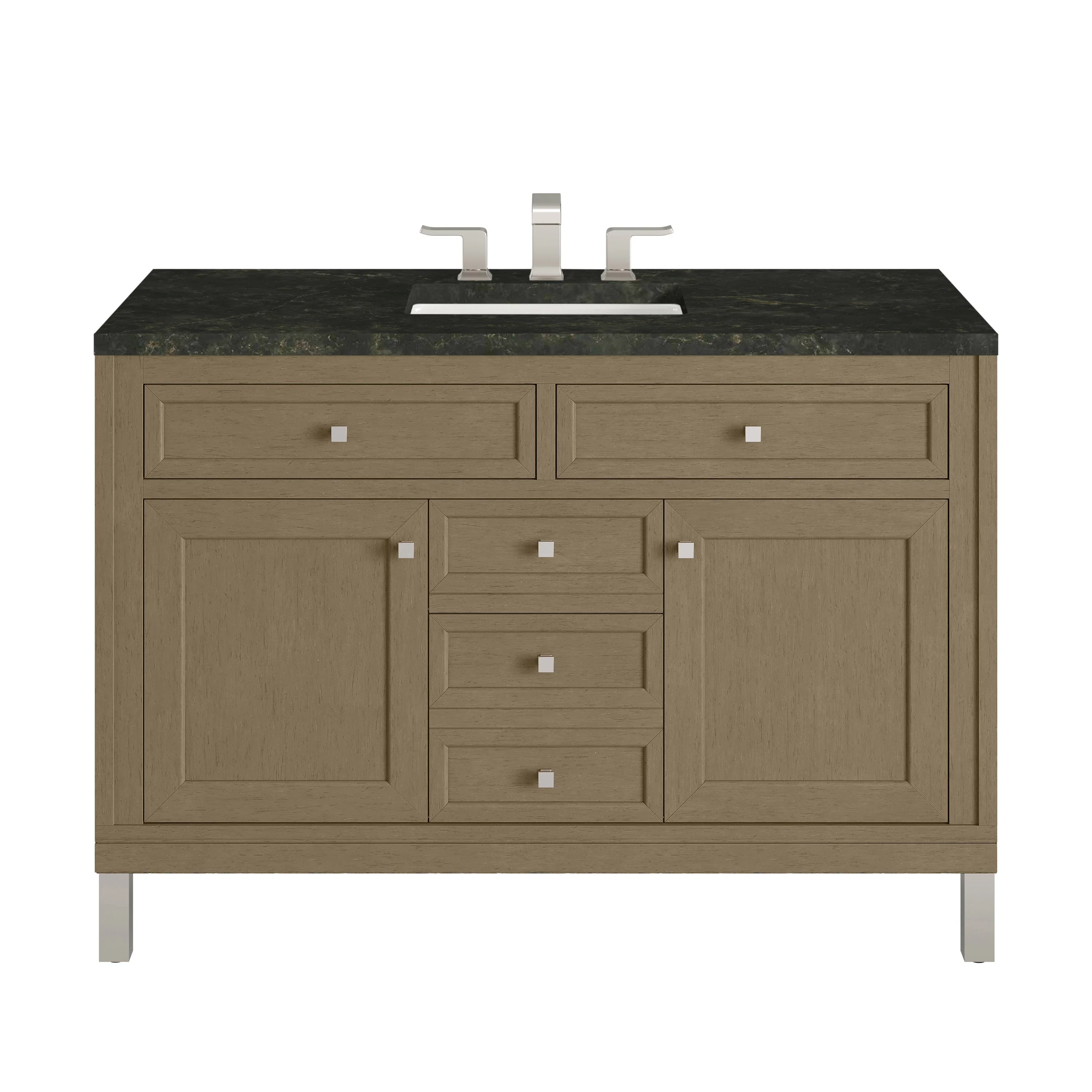 Chicago 48" Single Vanity, Walnut Whisper, w/ 3 CM Phantome Eclos Top