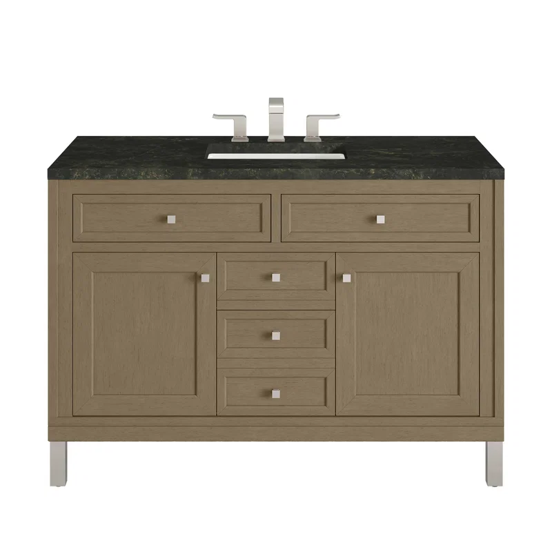 Chicago 48" Single Vanity, Walnut Whisper, w/ 3 CM Phantome Eclos Top