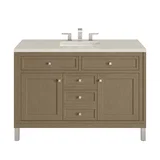 Chicago 48" Single Vanity, Walnut Whisper, w/ 3 CM Siberian Silestone Top