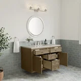 Chicago 48" Single Vanity, Walnut Whisper, w/ 3 CM Siberian Silestone Top