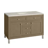 Chicago 48" Single Vanity, Walnut Whisper, w/ 3 CM Siberian Silestone Top