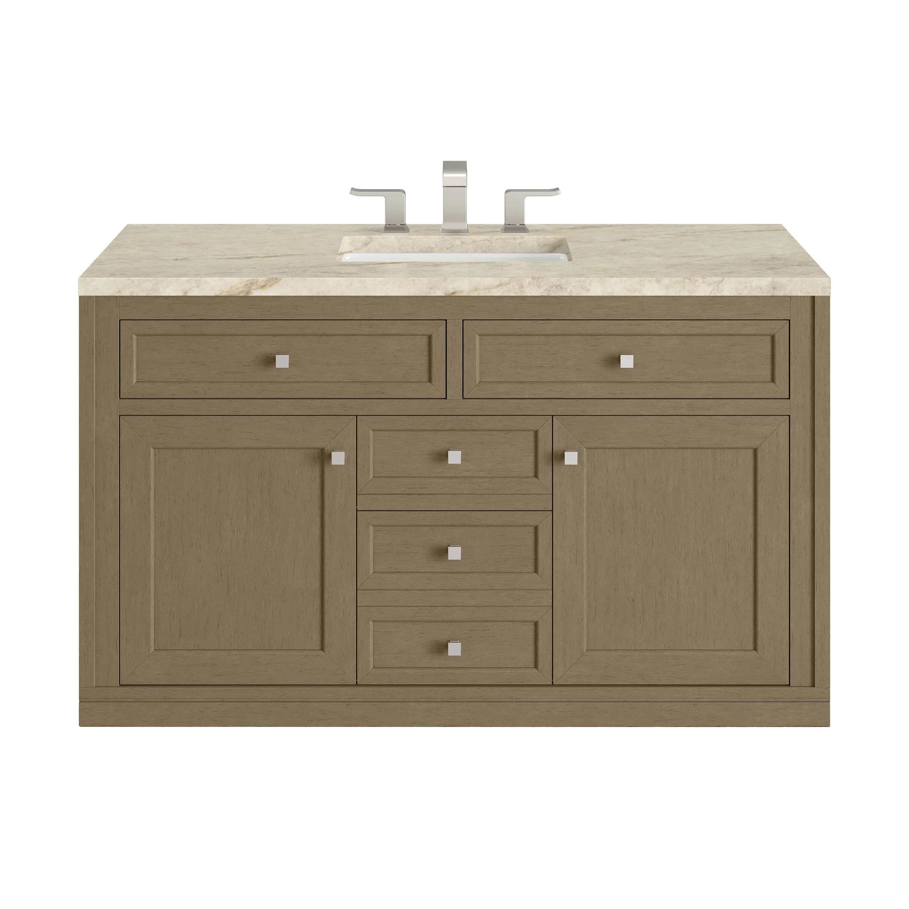 Chicago 48" Single Vanity, Walnut Whisper, w/ 3 CM Tajnar Eclos Top