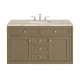 Chicago 48" Single Vanity, Walnut Whisper, w/ 3 CM Tajnar Eclos Top