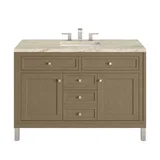 Chicago 48" Single Vanity, Walnut Whisper, w/ 3 CM Tajnar Eclos Top w/FreePower Wireless Charger
