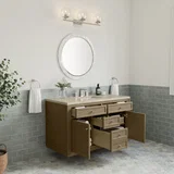Chicago 48" Single Vanity, Walnut Whisper, w/ 3 CM Tajnar Eclos Top w/FreePower Wireless Charger