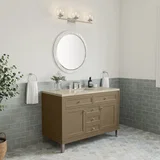 Chicago 48" Single Vanity, Walnut Whisper, w/ 3 CM Tajnar Eclos Top w/FreePower Wireless Charger
