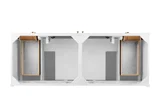 Chicago 60" Double Vanity, Glossy White, w/ 3 CM Ethereal Noctis Silestone® Top