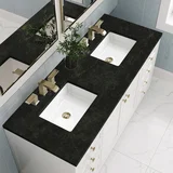 Chicago 60" Double Vanity, Glossy White, w/ 3 CM Phantome Eclos Top
