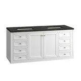 Chicago 60" Double Vanity, Glossy White, w/ 3 CM Phantome Eclos Top