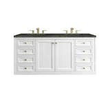 Chicago 60" Double Vanity, Glossy White, w/ 3 CM Phantome Eclos Top