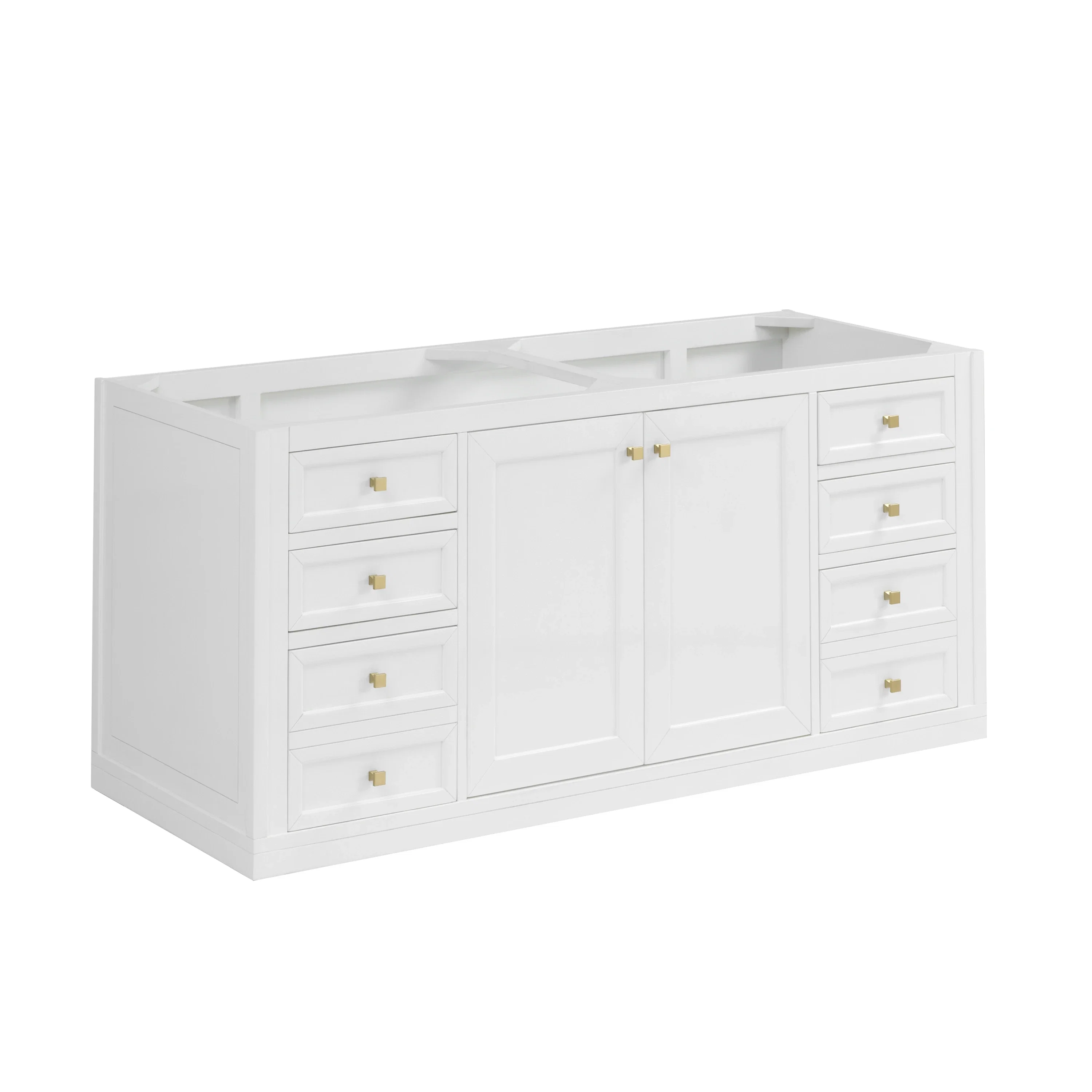 Chicago 60" Double Vanity, Glossy White, w/ 3 CM Phantome Eclos Top