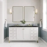 Chicago 60" Double Vanity, Glossy White, w/ 3 CM Phantome Eclos Top