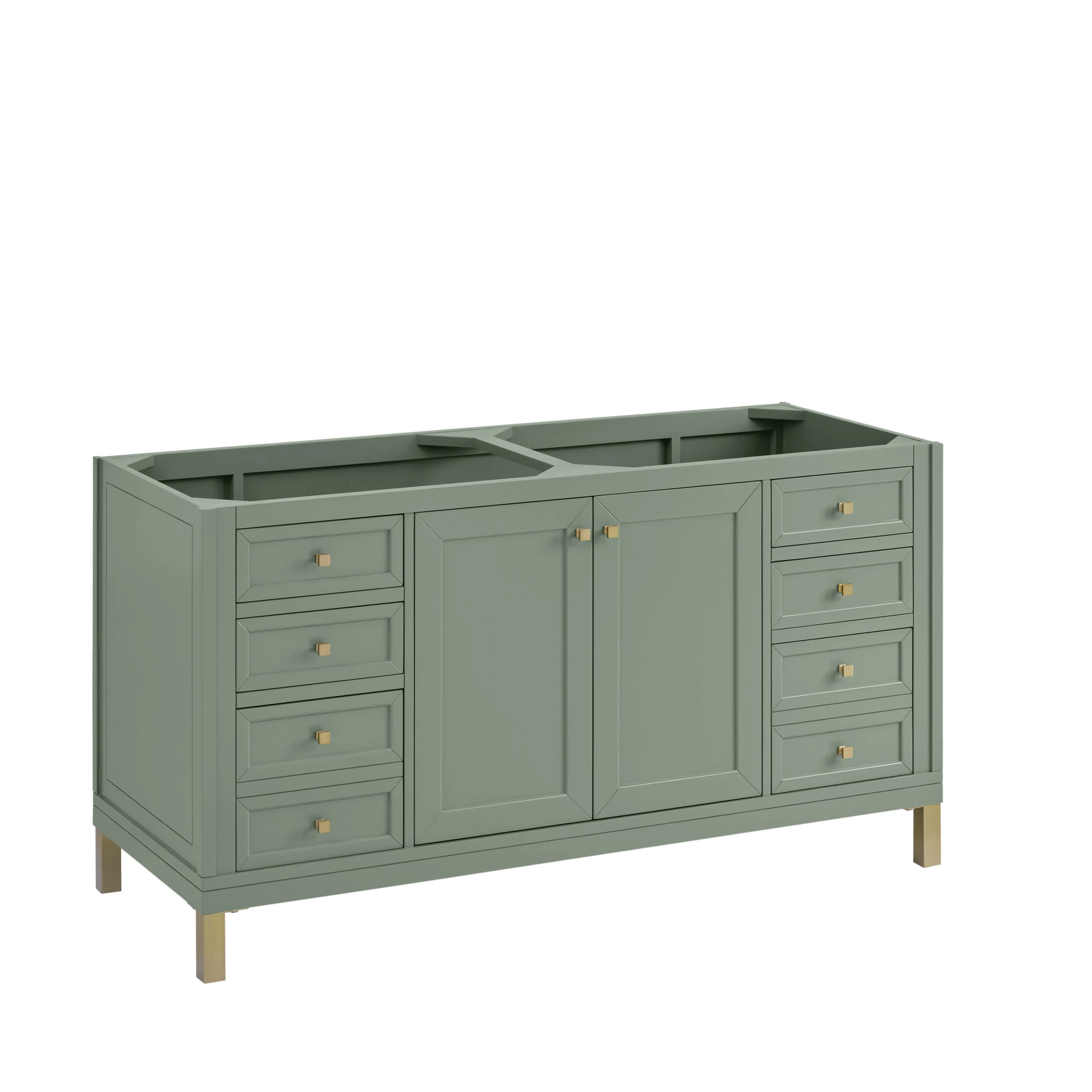 Chicago 60" Double Vanity, Smokey Celadon