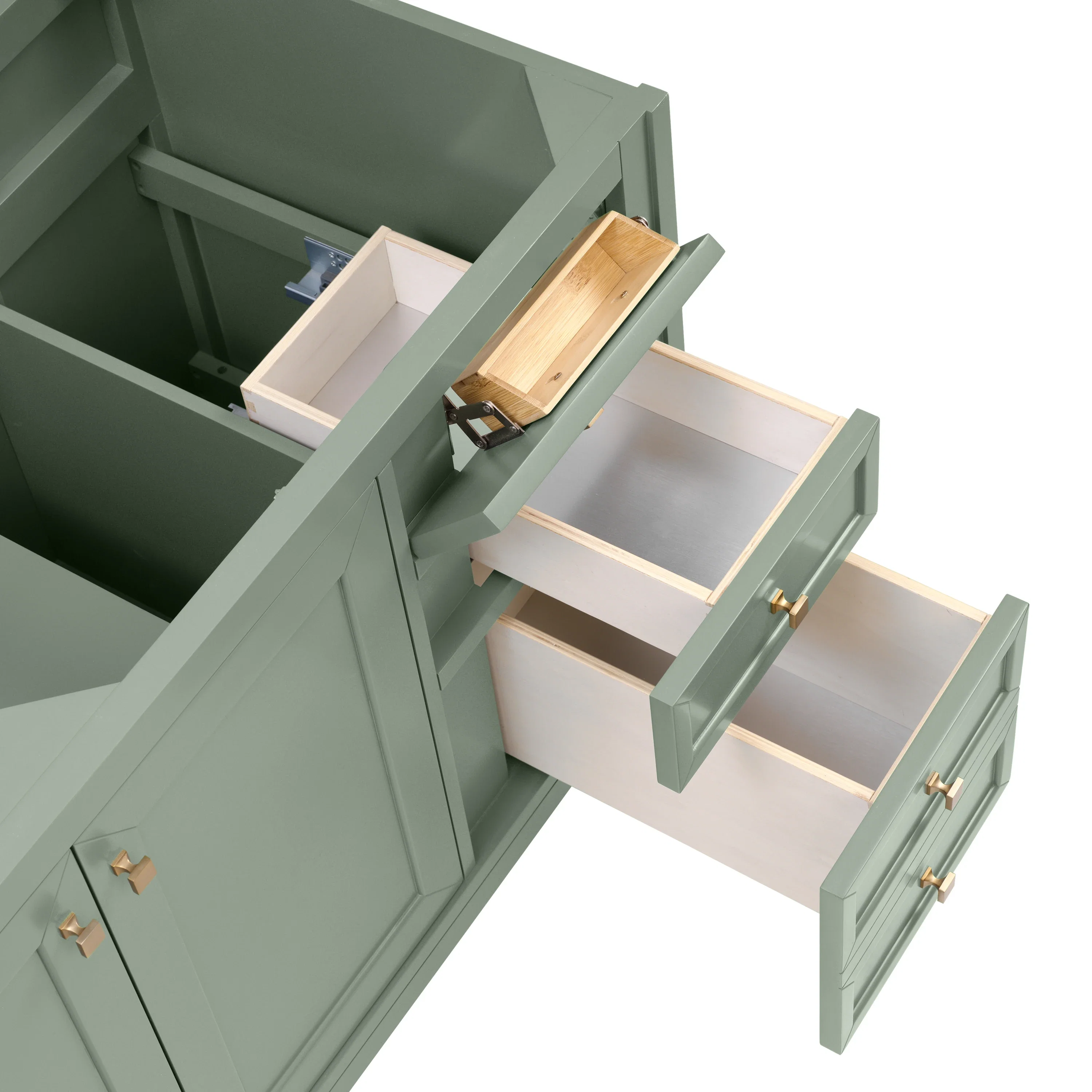 Chicago 60" Double Vanity, Smokey Celadon, w/ 3 CM Charcoal Soapstone Silestone® Top