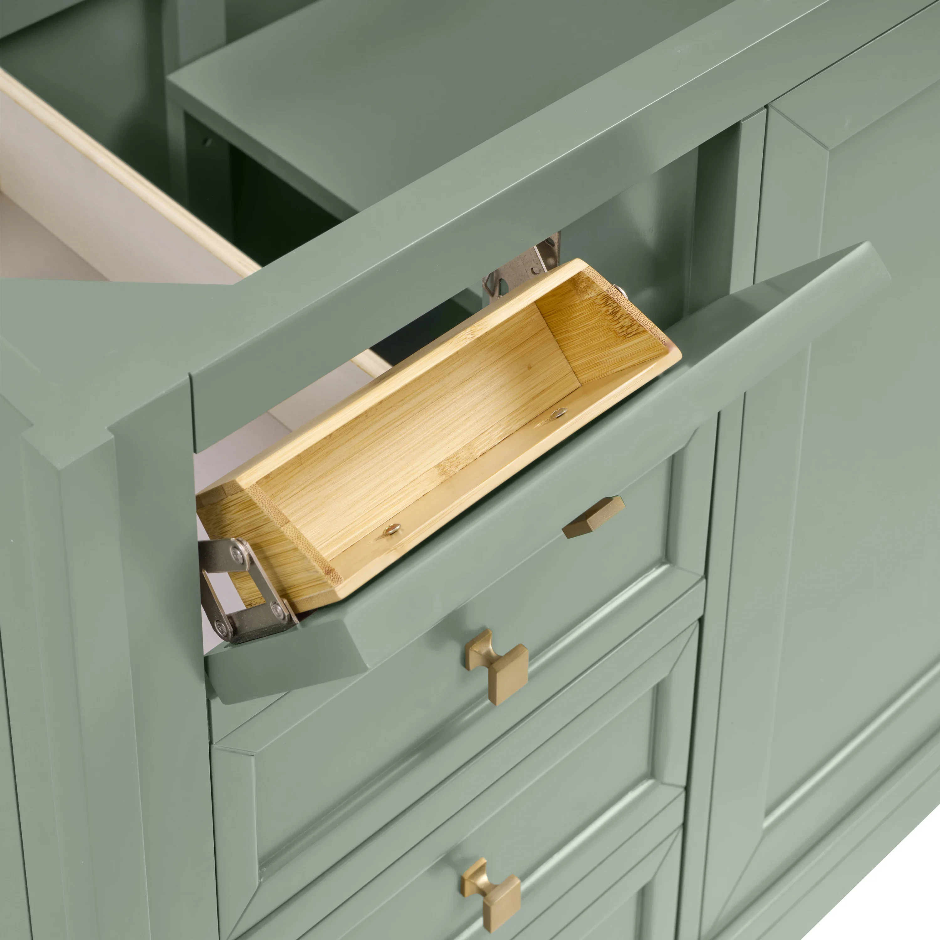 Chicago 60" Double Vanity, Smokey Celadon, w/ 3 CM Eternal Jasmine Pearl Silestone® Top