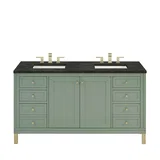Chicago 60" Double Vanity, Smokey Celadon, w/ 3 CM Phantome Eclos Top
