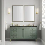 Chicago 60" Double Vanity, Smokey Celadon, w/ 3 CM Phantome Eclos Top