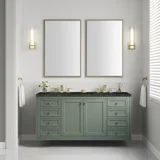 Chicago 60" Double Vanity, Smokey Celadon, w/ 3 CM Phantome Eclos Top