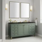 Chicago 60" Double Vanity, Smokey Celadon, w/ 3 CM Phantome Eclos Top