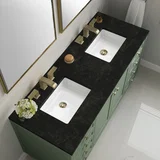 Chicago 60" Double Vanity, Smokey Celadon, w/ 3 CM Phantome Eclos Top