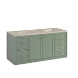 Chicago 60" Double Vanity, Smokey Celadon, w/ 3 CM Tajnar Eclos Top