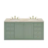 Chicago 60" Double Vanity, Smokey Celadon, w/ 3 CM Tajnar Eclos Top