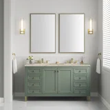 Chicago 60" Double Vanity, Smokey Celadon, w/ 3 CM Tajnar Eclos Top