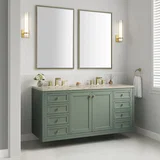 Chicago 60" Double Vanity, Smokey Celadon, w/ 3 CM Tajnar Eclos Top