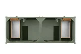 Chicago 60" Double Vanity, Smokey Celadon, w/ 3 CM Ethereal Noctis Silestone® Top w/FreePower Wireless Charger