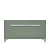 Chicago 60" Double Vanity, Smokey Celadon, w/ 3 CM Ethereal Noctis Silestone® Top w/FreePower Wireless Charger