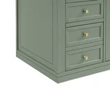 Chicago 60" Double Vanity, Smokey Celadon, w/ 3 CM Ethereal Noctis Silestone® Top w/FreePower Wireless Charger