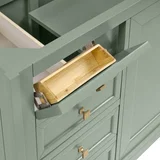 Chicago 60" Double Vanity, Smokey Celadon, w/ 3 CM Ethereal Noctis Silestone® Top w/FreePower Wireless Charger