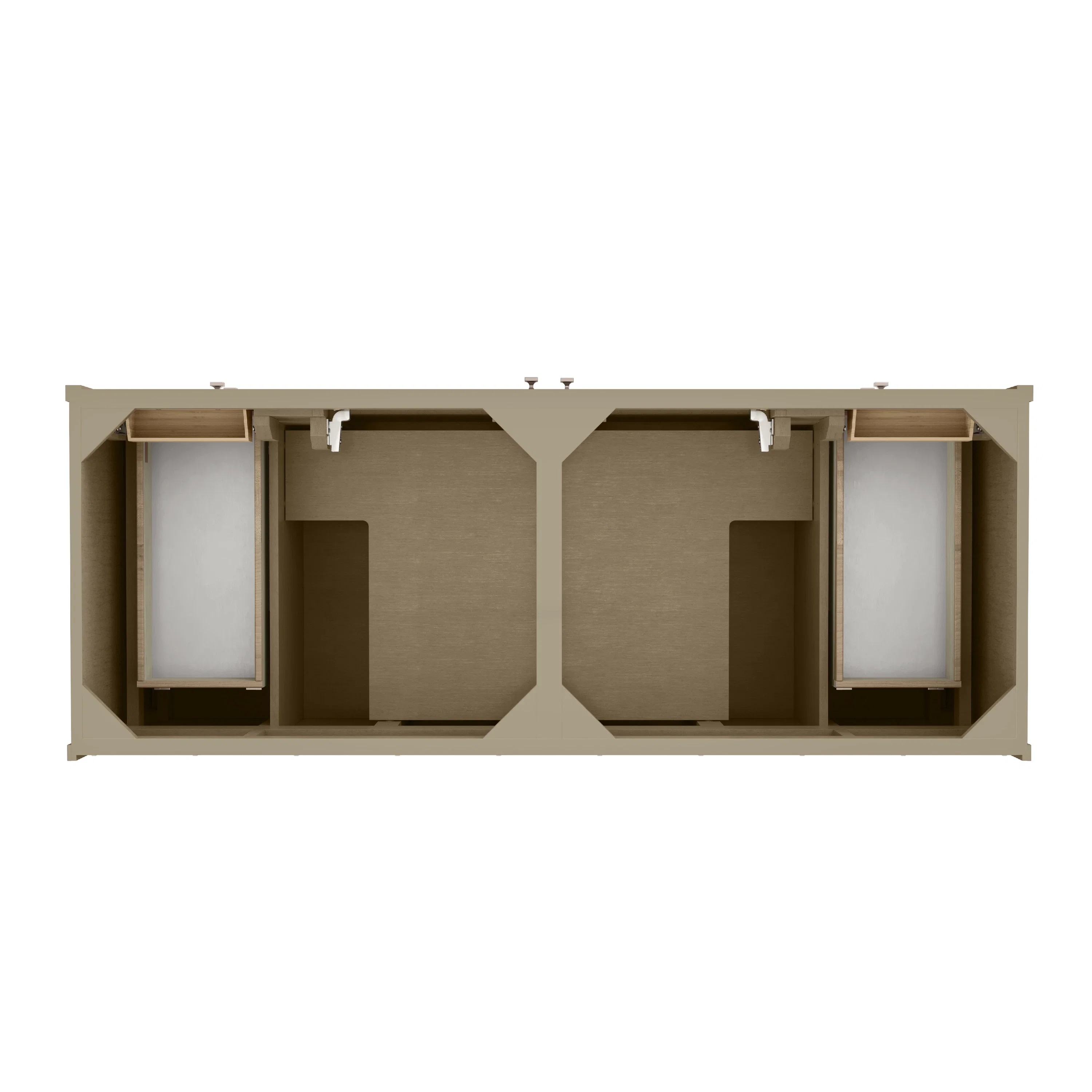 Chicago 60" Double Vanity, Walnut Whisper, w/ 3 CM Lime Delight Silestone® Top