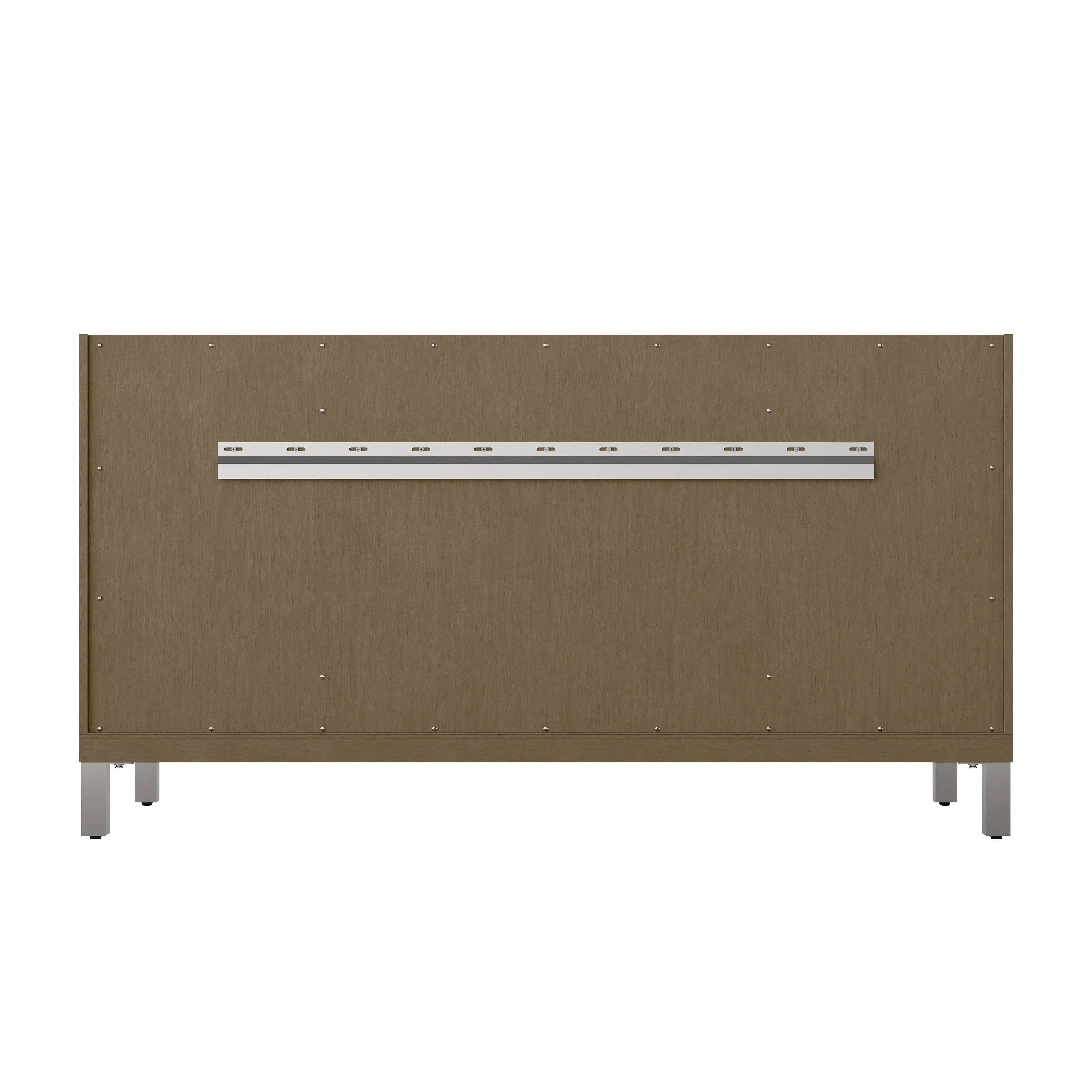 Chicago 60" Double Vanity, Walnut Whisper, w/ 3 CM Eternal Jasmine Pearl Silestone® Top w/FreePower Wireless Charger