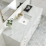 Chicago 60" Single Vanity, Glossy White, w/ 3 CM Ethereal Noctis Silestone® Top