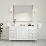 Chicago 60" Single Vanity, Glossy White, w/ 3 CM Lime Delight Silestone® Top