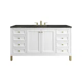 Chicago 60" Single Vanity, Glossy White, w/ 3 CM Phantome Eclos Top