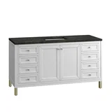 Chicago 60" Single Vanity, Glossy White, w/ 3 CM Phantome Eclos Top