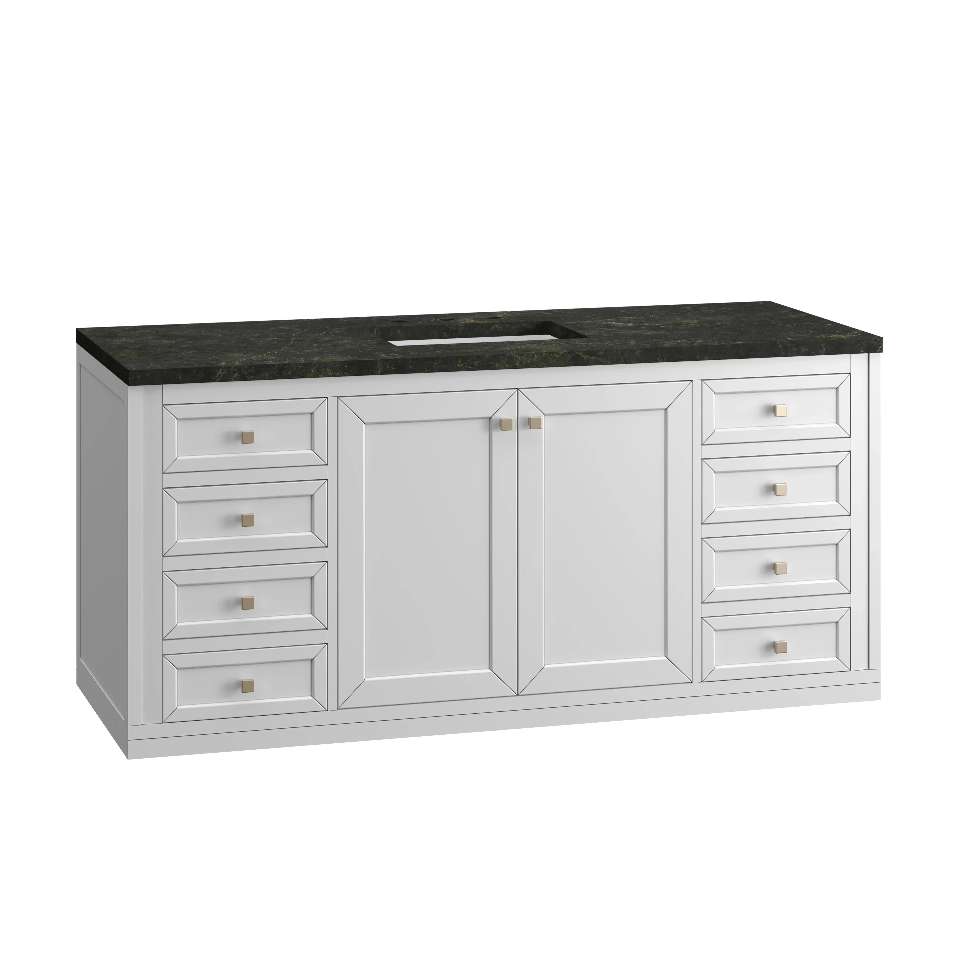 Chicago 60" Single Vanity, Glossy White, w/ 3 CM Phantome Eclos Top