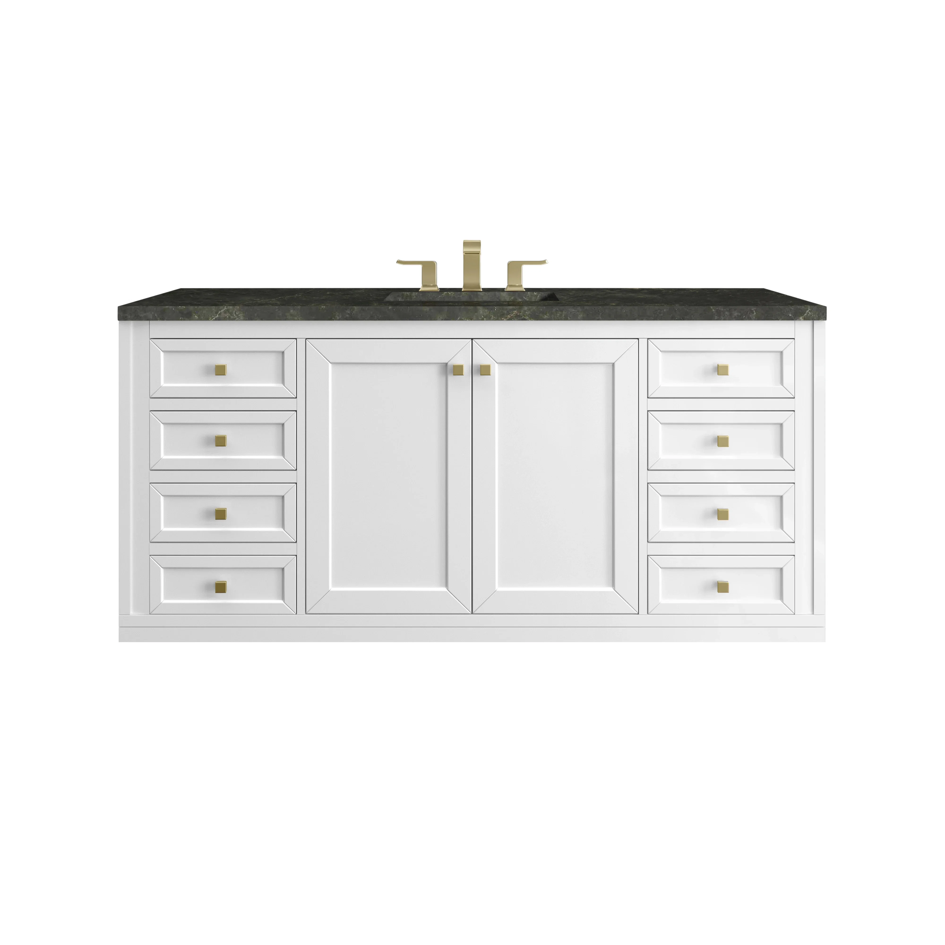 Chicago 60" Single Vanity, Glossy White, w/ 3 CM Phantome Eclos Top