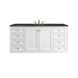 Chicago 60" Single Vanity, Glossy White, w/ 3 CM Phantome Eclos Top