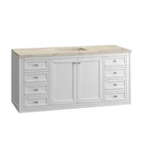 Chicago 60" Single Vanity, Glossy White, w/ 3 CM Tajnar Eclos Top