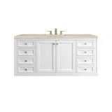 Chicago 60" Single Vanity, Glossy White, w/ 3 CM Tajnar Eclos Top